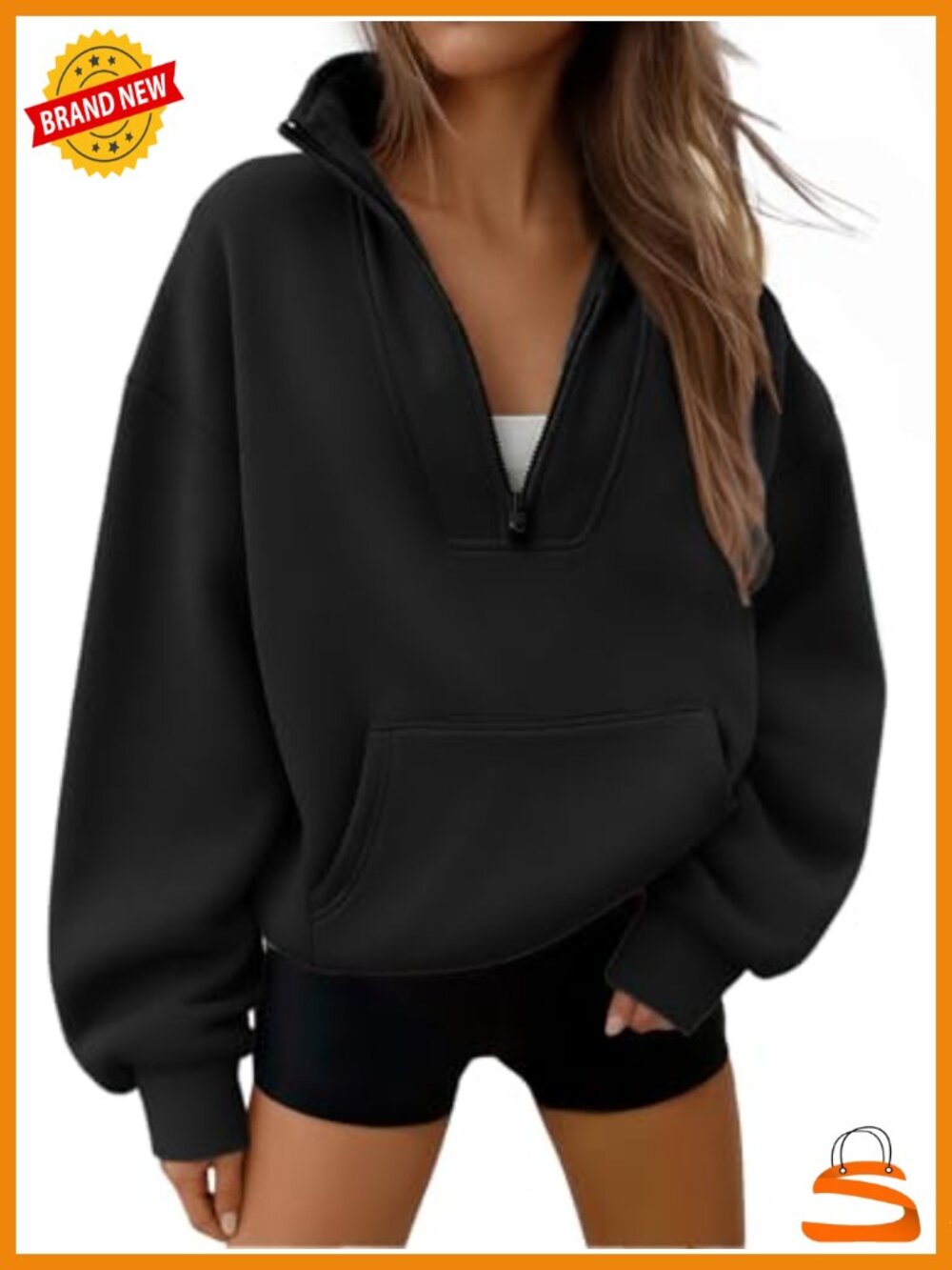 Quarter Half Zip Pullover Hoodie Sweatshirt Workout Fall Winter Casual